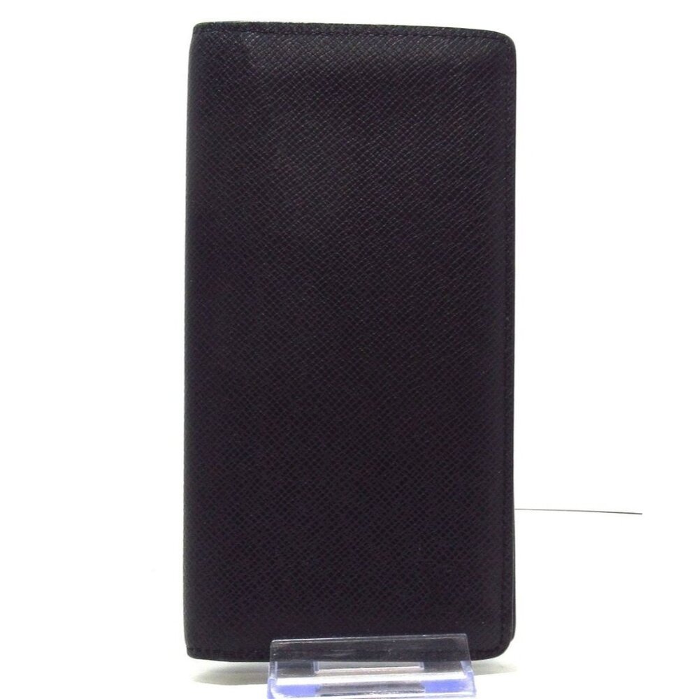 LOUIS VUITTON Black Taiga Brazza Bifold Long Wallet (MSRP $780)